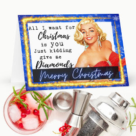 Funny Christmas Card Retro Best Friend Diamonds Karte