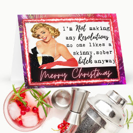 Funny Christmas Card Retro Best Friend NYE  Karte