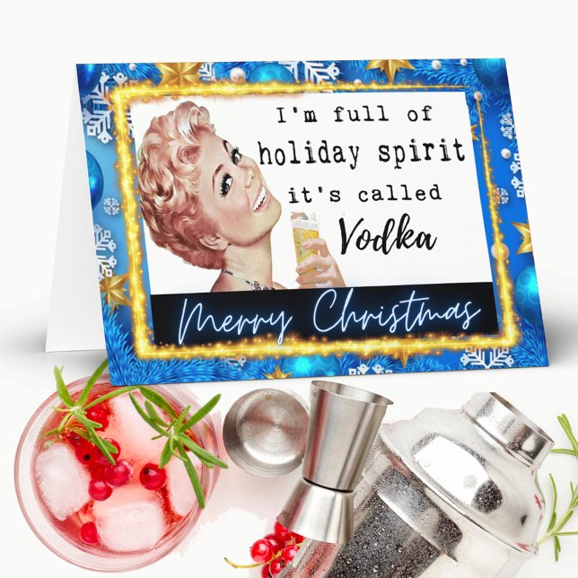 Funny Christmas Card Retro Best Friend "Vodka" Karte (Von Creator hochgeladen)
