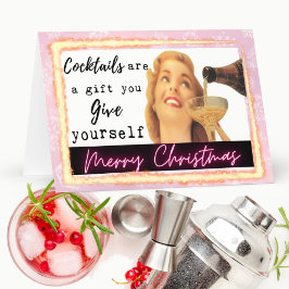 Funny Christmas Card Retro Best Friend "Yourself" Karte