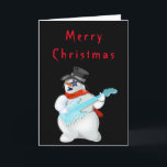 Funny Christmas Card Snowman Rock Music Gitarrist Karte<br><div class="desc">Funny Christmas Cards mit Snowman Rock Music Gitarre Player MIGNED Painting - Anpassbar - oder Wählen / Fügen Sie Ihre Lieblingskartenfarbe / Text / mehr !</div>
