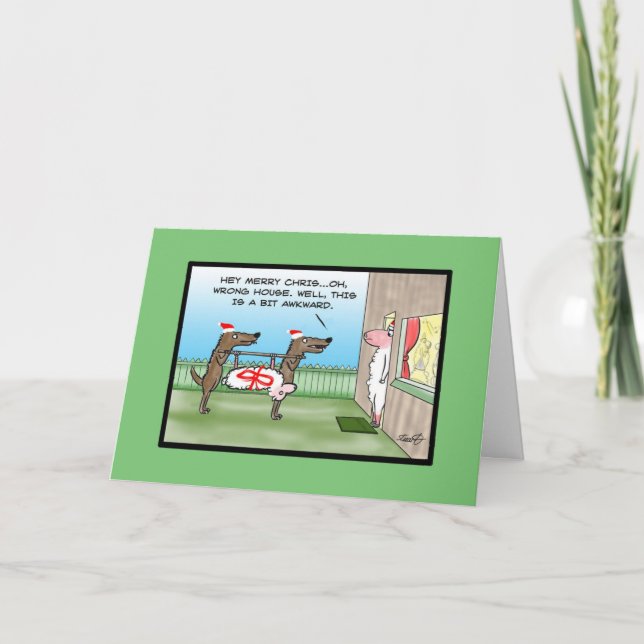 Funny Christmas Card- Wrong Party Feiertagskarte (Vorderseite)
