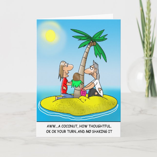Funny Christmas Cards:Wüsteninsel Weihnachten (Vorderseite)