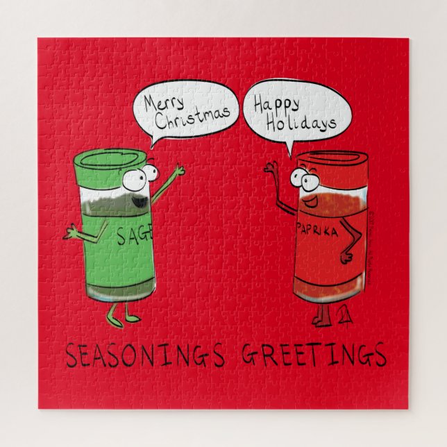 Funny Christmas Cartoon Cooking Gewürze (Vertikal)