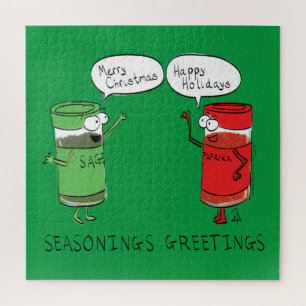 Funny Christmas Cartoon Cooking Gewürze