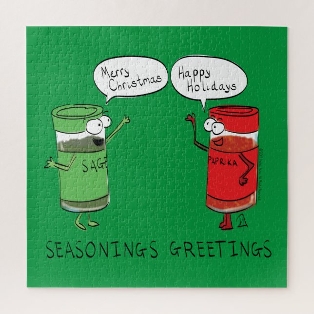 Funny Christmas Cartoon Cooking Gewürze (Vertikal)