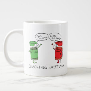 Funny Christmas Cartoon Cooking Gewürze Jumbo-Tasse