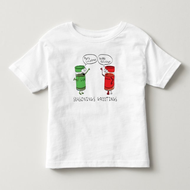 Funny Christmas Cartoon Cooking Gewürze Kleinkind T-shirt (Vorderseite)