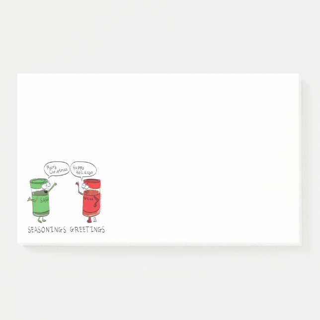 Funny Christmas Cartoon Cooking Gewürze Post-it Klebezettel (Vorderseite)