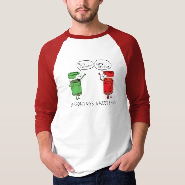 Funny Christmas Cartoon Cooking Gewürze T-Shirt (Vorderseite)