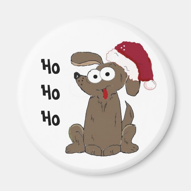 Funny Christmas Cartoon Dog Magnet (Vorne)
