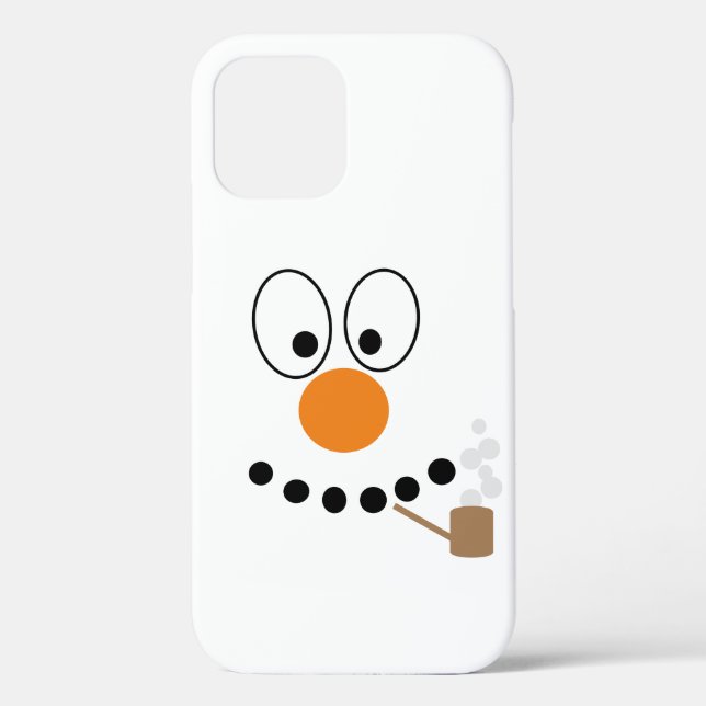Funny Christmas Cartoon Snowman Face Case-Mate iPhone Hülle (Rückseite)