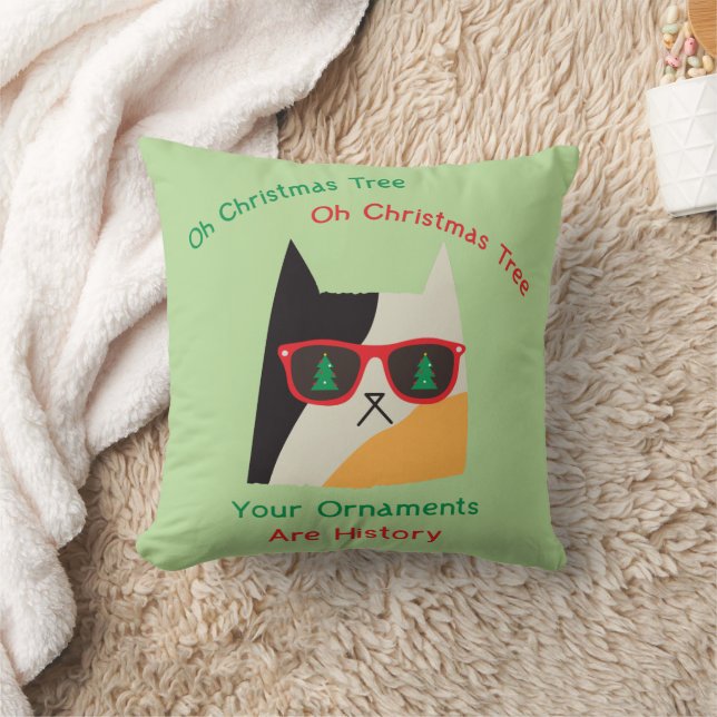 Funny Christmas Cat Bad Kitty Kissen (Decke)