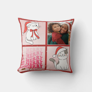 Funny Christmas Cat Personalisiertes Foto Kissen