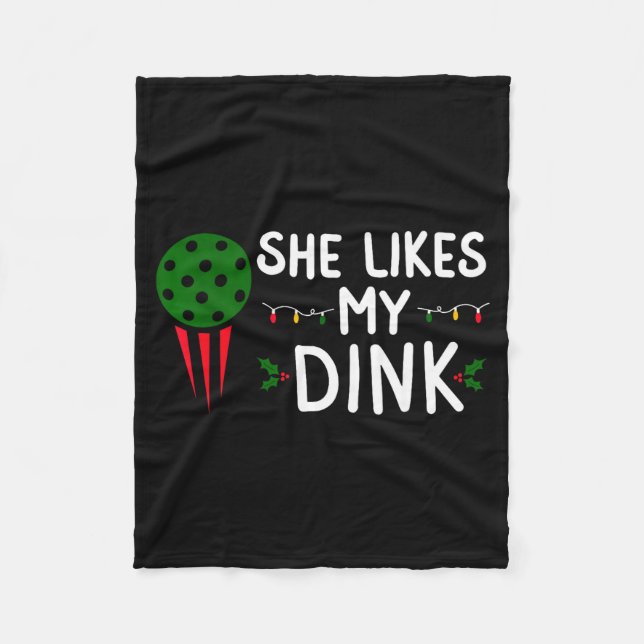 Funny Christmas Ckleball She Likes My Drink Outfit Fleecedecke (Vorderseite)