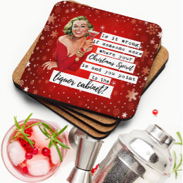 Funny Christmas Coaster Best Friend Liquor Cabinet Getränkeuntersetzer
