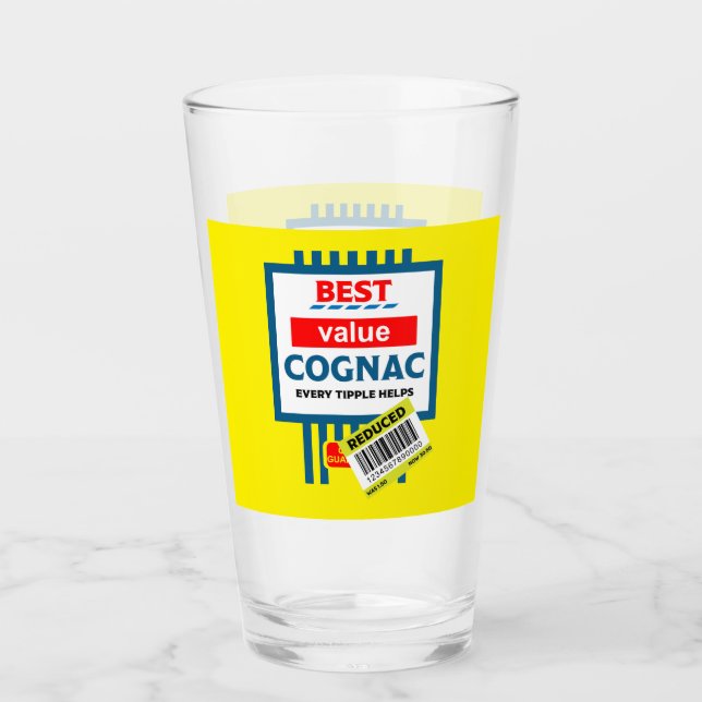 Funny Christmas Cognac Label Glas (Vorderseite)