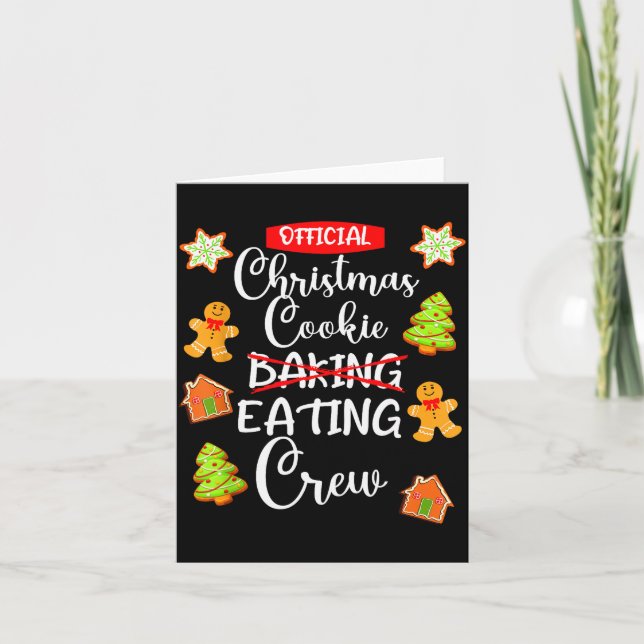 Funny Christmas Cookie Eating Not Baking Crew - Gi Karte (Vorderseite)