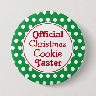 Funny Christmas Cookie Taster Button Button