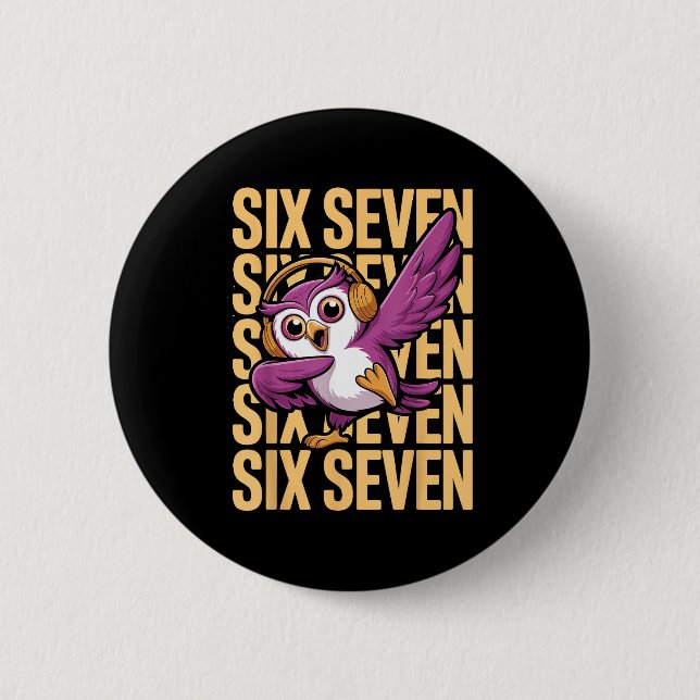 Funny Christmas Cool Owl Dabbing Xmas Dab Six Seve Button (Vorderseite)