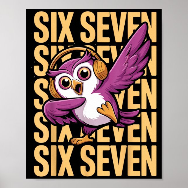 Funny Christmas Cool Owl Dabbing Xmas Dab Six Seve Poster (Vorne)