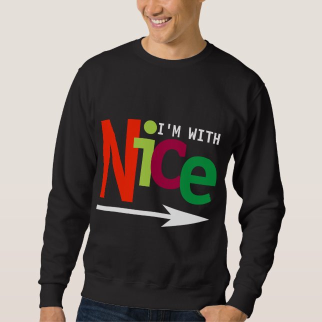 Funny Christmas Couple Match Naughty & Nice #2 Sweatshirt (Vorderseite)