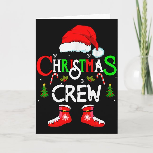 Funny Christmas Crew Xmas Squad Santa Family Pajam Karte (Vorderseite)