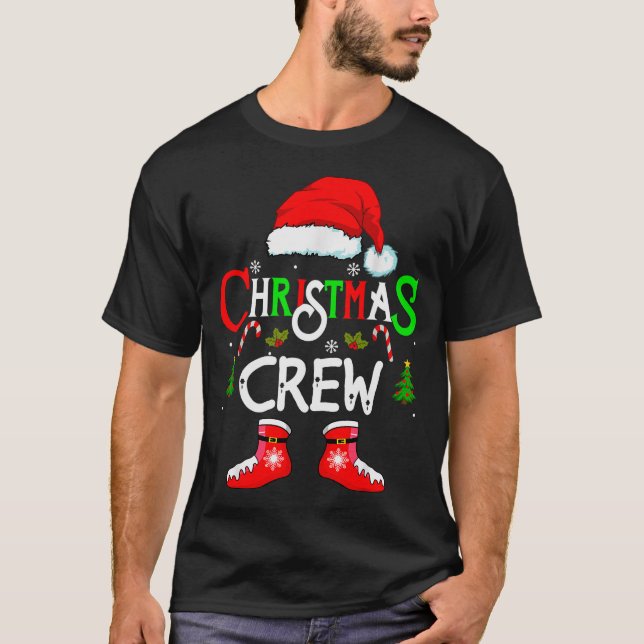 Funny Christmas Crew Xmas Squad Santa Family Pajam T-Shirt (Vorderseite)