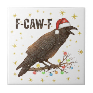 Funny Christmas Crow Raven F-CAW- F Fliese