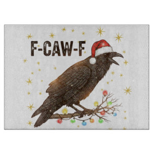 Funny Christmas Crow Raven F-CAW- F Schneidebrett
