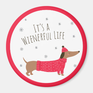 Funny Christmas Dackel Magnet