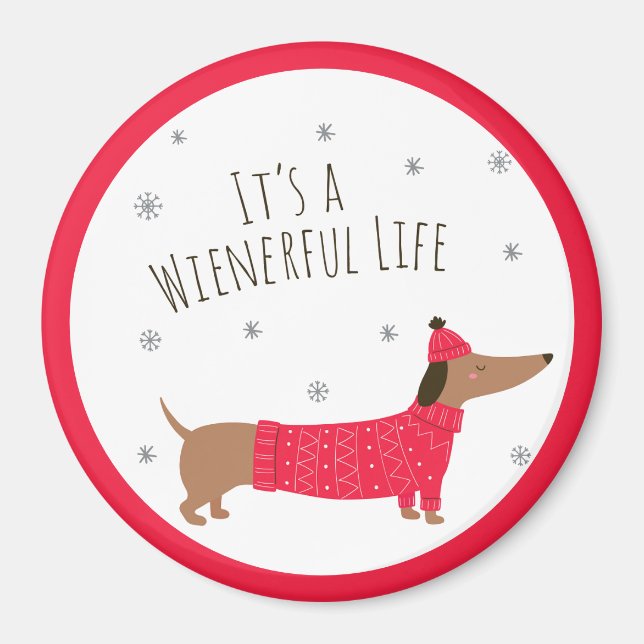 Funny Christmas Dackel Magnet (Vorne)