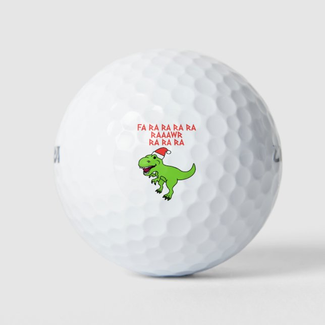 Funny Christmas Dinosaur Golfball (Vorderseite)