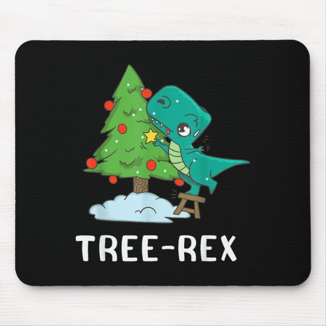 Funny Christmas Dinosaurs Christmas Tree Rex Cute  Mousepad (Vorne)