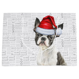 Funny Christmas Dog Boston Terrier Holiday Große Geschenktüte