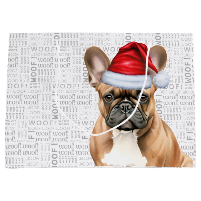 Funny Christmas Dog Frenchie Lover Holiday Große Geschenktüte (Vorderseite)