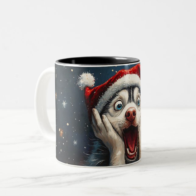 Funny Christmas dog Mugs | Merry Christmas Mug (Devant gauche)