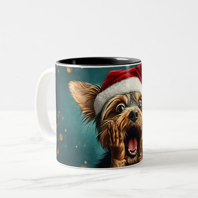 Funny Christmas dog Mugs | Merry Christmas Mug (Devant gauche)