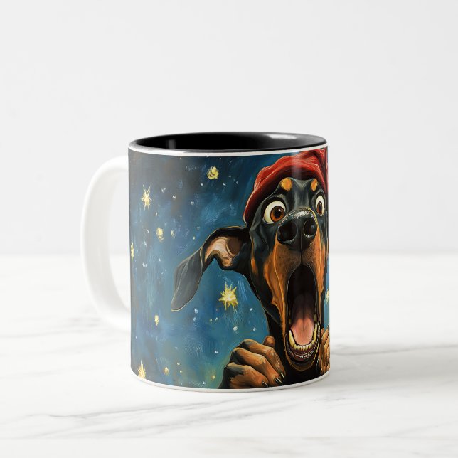 Funny Christmas dog Mugs Wird Merry Christmas Mug Zweifarbige Tasse (Vorderseite Links)