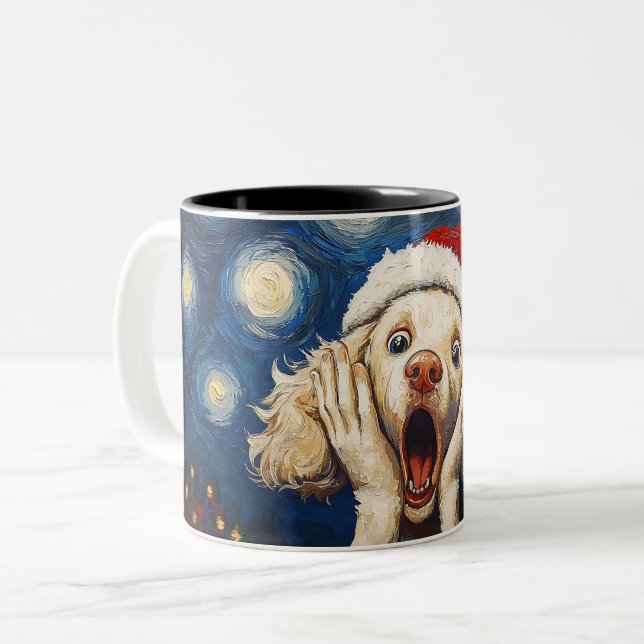 Funny Christmas dog Mugs Wird Merry Christmas Mug Zweifarbige Tasse (Vorderseite Links)