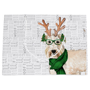 Funny Christmas Dog Wheaten Terrier Lover Große Geschenktüte
