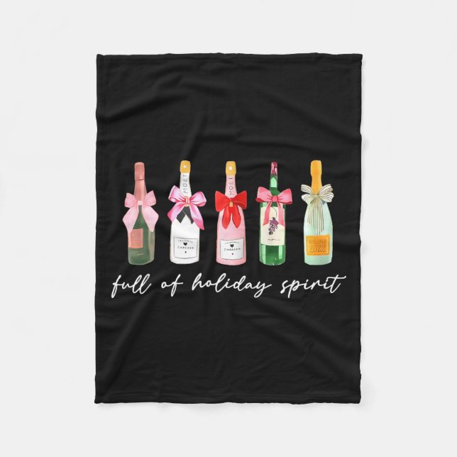 Funny Christmas Drinks Tail Champagne Holiday Srit Fleecedecke (Vorderseite)