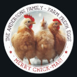 Funny Christmas Egg Carton Labels Niedlich Fun Chi Runder Aufkleber<br><div class="desc">Ein lustiges,  niedliches Weihnachtsfotografie Design. Passen Sie diese Aufkleber einfach an Ihre Marke an und fügen Sie Ihr eigenes Foto hinzu,  wenn gewollt! Mit Zaubershirts konzipiert</div>