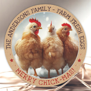 Funny Christmas Egg Carton Labels Niedlich Fun Chi Runder Aufkleber
