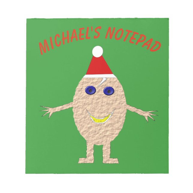 Funny Christmas Egg Custom Notepad Notizblock (Vorderseite)