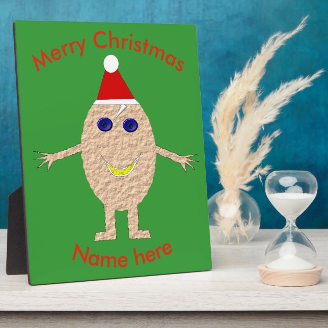 Funny Christmas Egg Custom Plaque Fotoplatte (Seite)