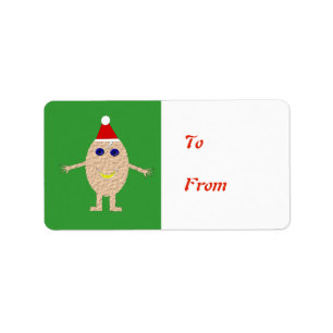 Funny Christmas Egg Dieses Etikett Adressaufkleber
