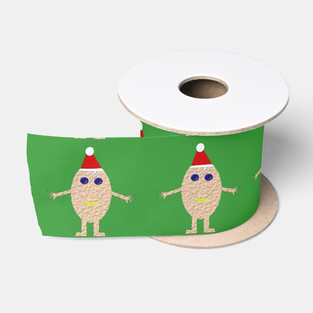 Funny Christmas Egg Ribbon Satinband (Spule)