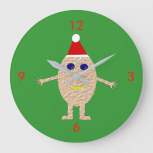 Funny Christmas Egg Wall Clock Große Wanduhr