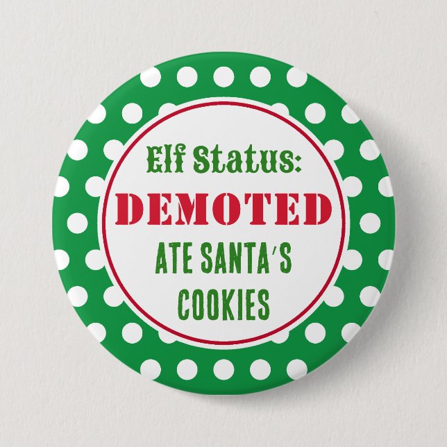 Funny Christmas Elf Button (Vorderseite)